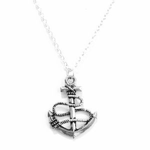 Silver Anchor Necklace 18” Sterling Chain